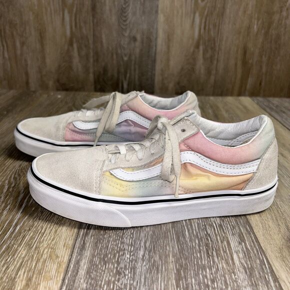 Vans Old Skool Womens US Size 6 Pink White Suede Skate Tie Dye Sneaker Shoes - Picture 5 of 11